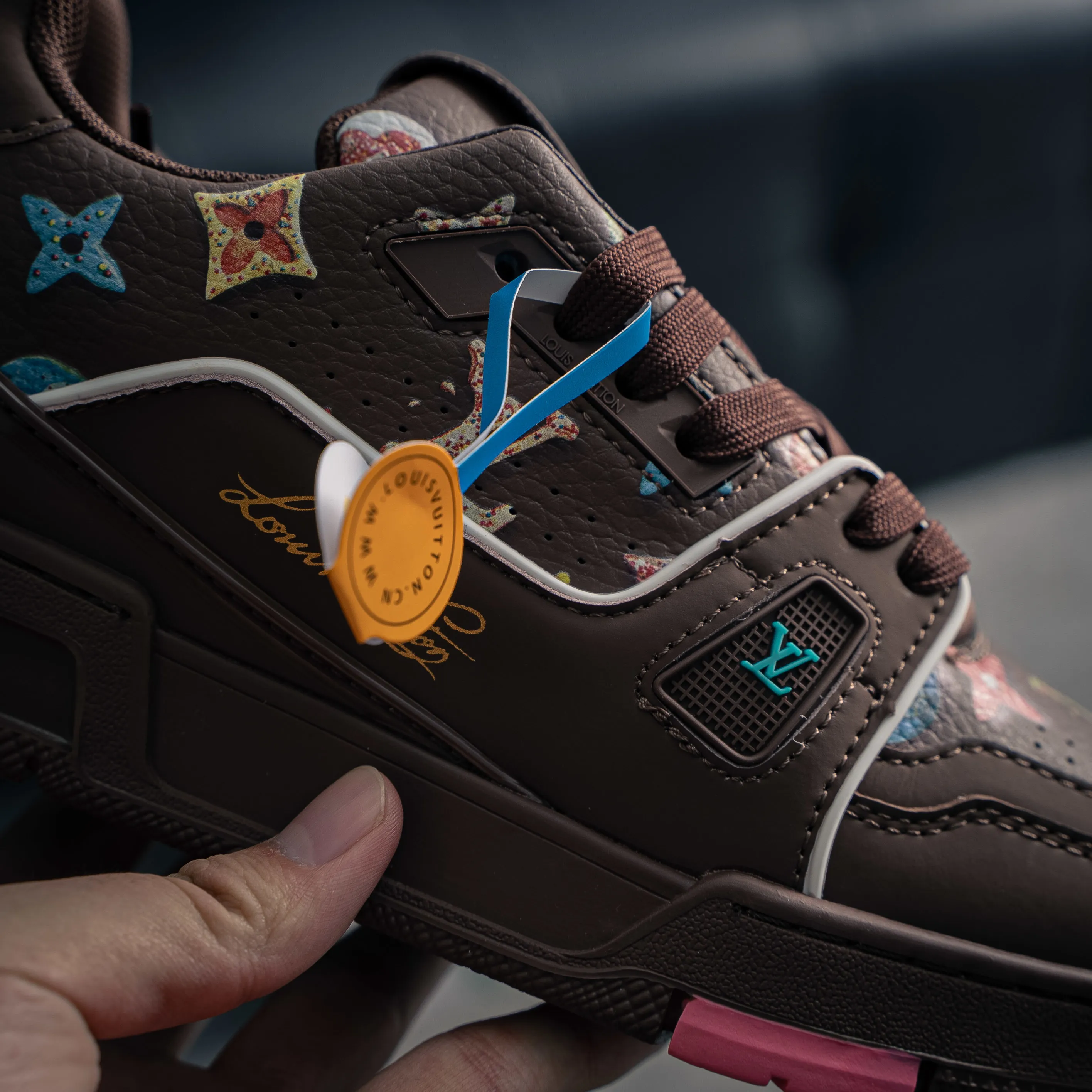 【 】 Louis Vuitton Trainer Sneaker Low Series Low-Top Retro Versatile Skate Shoes“ Virgil Abloh Retro Shoes ，